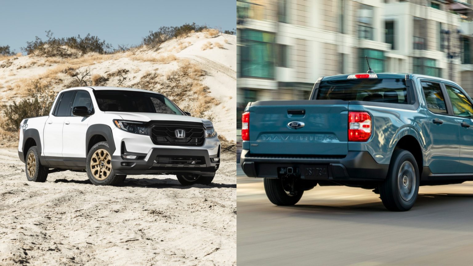 2022 Ford Maverick vs. 2021 Honda Ridgeline Does size really