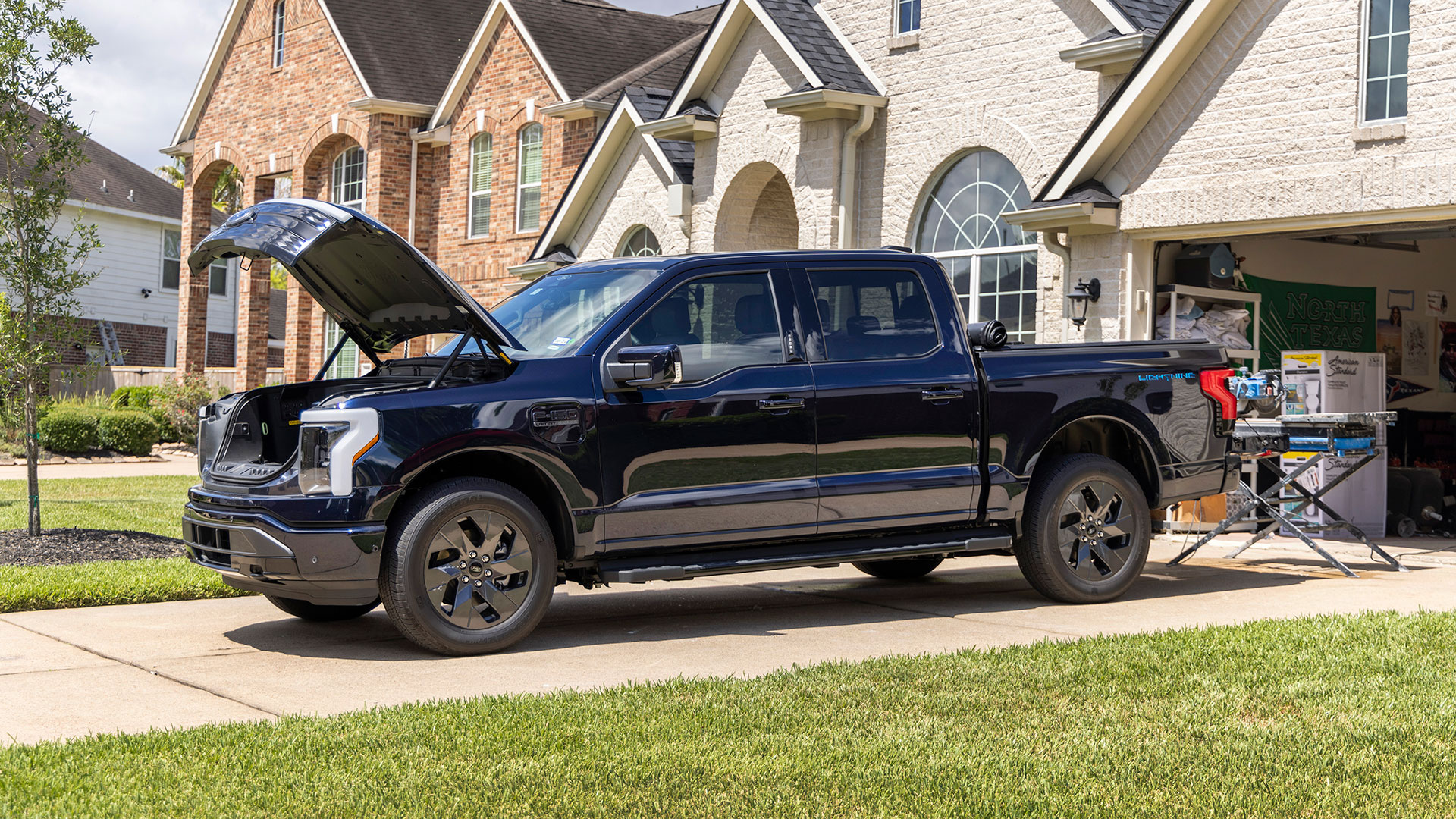 Next-generation Ford F-150 Lightning EREV pickup in rugged terrain